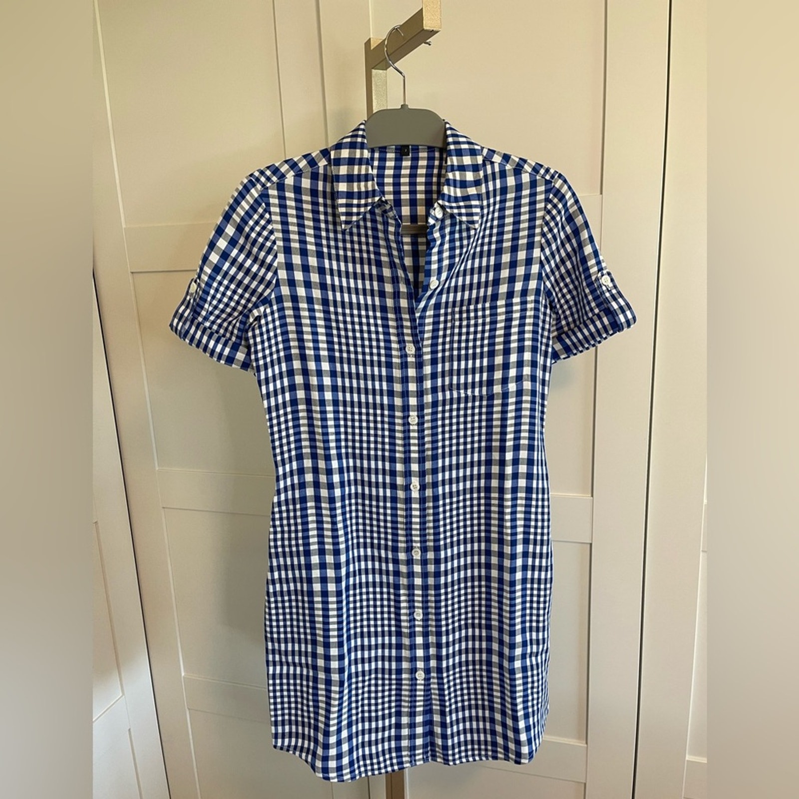 Theory Mayvine Dillon Blue Plaid Dress Size 2